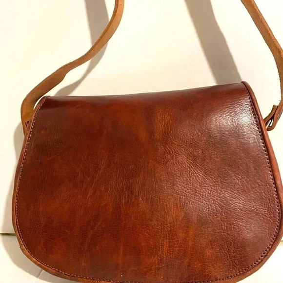 Handmade vintage studded  leather moroccan bag - Picture 2 of 12